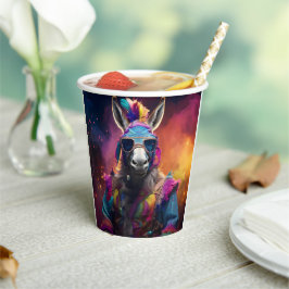 ロバファンキーーブルー眼鏡 紙コップ