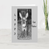 ロバベビーは幸せな「彼は持っている」という誕生日をあなたに言う カード (正面)