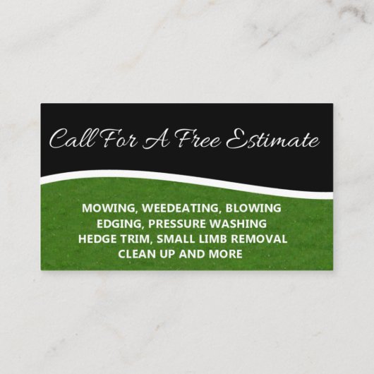 ロバーツの芝生の心配 名刺 (裏面)