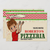 ロバートのピッツェリアのパーティー 招待状 (正面/裏面)