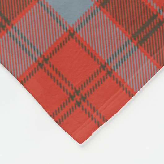 ロバートソンウェザードクランバッジタータンチェックプレイド フリースブランケット (角)