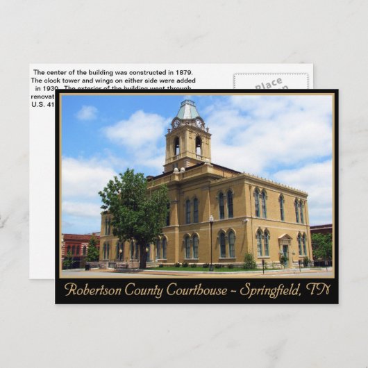 ロバートソンカウンティコートハウススプリングフィールド, TN ポストカード (正面/裏面)