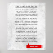 ロバートフロスト引用文道路はリテラーを取っていない ポスター (正面)