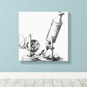 ロバートホーク顕微鏡 キャンバスプリント (インサイチュ (ウッドフロア))