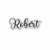 ロバート名 – 手書き書道 シール (正面)