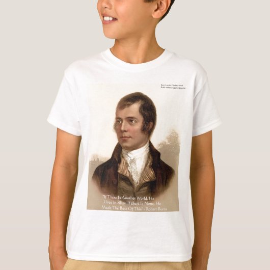 ロバート・バーンズの有名な名言 Tシャツ (正面)