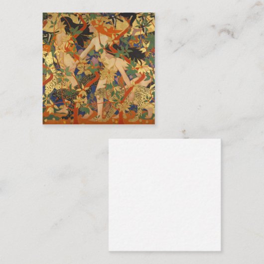 ロバート・バーンズ – 狩り（ダイアナと彼女のニンフ） スクエア名刺 (正面/裏面)