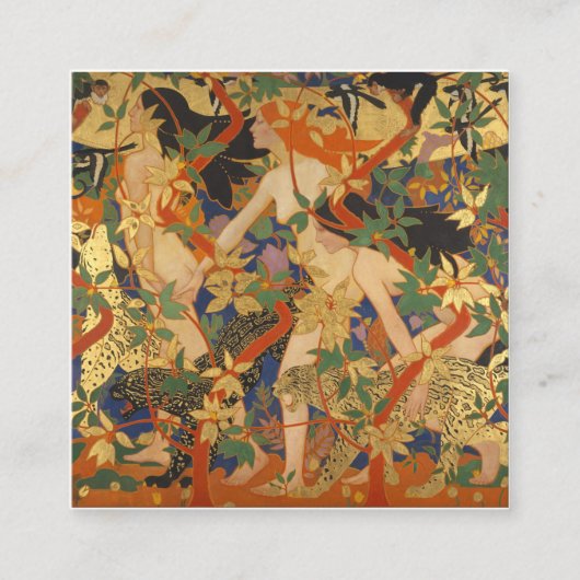 ロバート・バーンズ – 狩り(ダイアナと彼女のニンフ) スクエア名刺 (正面)