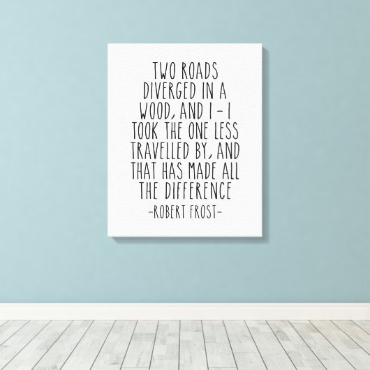 ロバート・フロストという二つの道路が森の中で分岐した キャンバスプリント (インサイチュ (ウッドフロア))