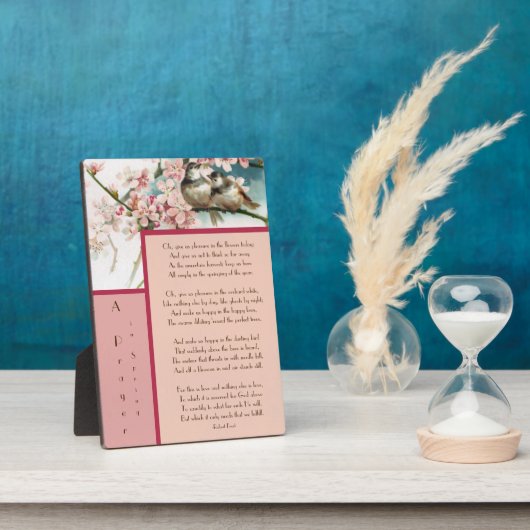 ロバート・フロストによる春詩の祈りの言葉 フォトプラーク (側面)