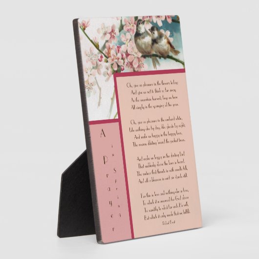 ロバート・フロストによる春詩の祈りの言葉 フォトプラーク (側面)