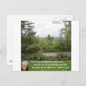 ロバート・フロスト・ウィズダム引用文"ロードレス旅行" ポストカード (正面/裏面)