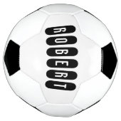 ロバート・メスの名前は黒でn白で サッカーボール (回転)