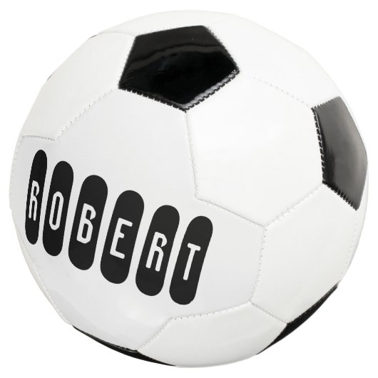 ロバート・メスの名前は黒でn白で サッカーボール (3/4)