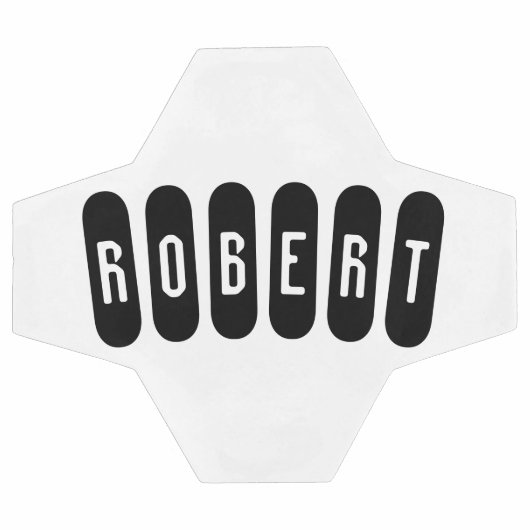 ロバート・メスの名前は黒でn白で サッカーボール (フラット)