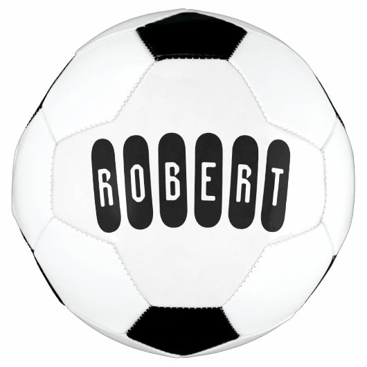 ロバート・メスの名前は黒でn白で サッカーボール (正面)
