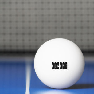 ロバート・メスの名前は黒でn白で 卓球ボール