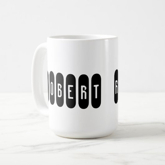 ロバート・メンスの名前 コーヒーマグカップ (正面左)