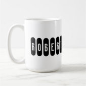 ロバート・メンスの名前 コーヒーマグカップ (左)