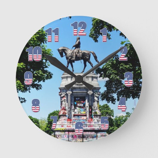 ロバート・E・リー像 ラウンド壁時計 (正面)