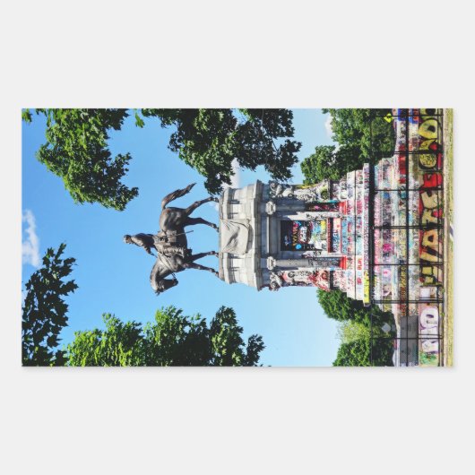 ロバート・E・リー像 長方形シール (正面)