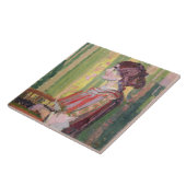 ロバートBevan、c.1913 (キャンバスの油)夫人 タイル (側面)