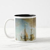 ロバートCavelier de La Salleの探険 ツートーンマグカップ (左)