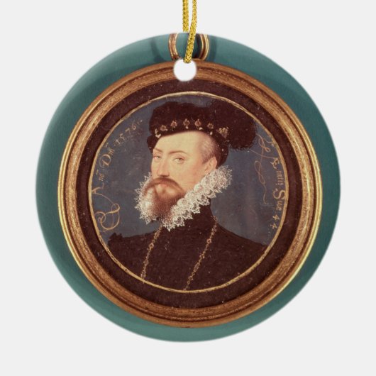 ロバートDudleyのレスター(c.1532-88)の伯爵1576年 セラミックオーナメント (正面)