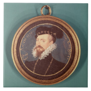 ロバートDudleyのレスター(c.1532-88)の伯爵1576年 タイル