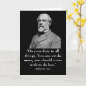 ロバートE.リーおよび引用文 カード (黄色い花)