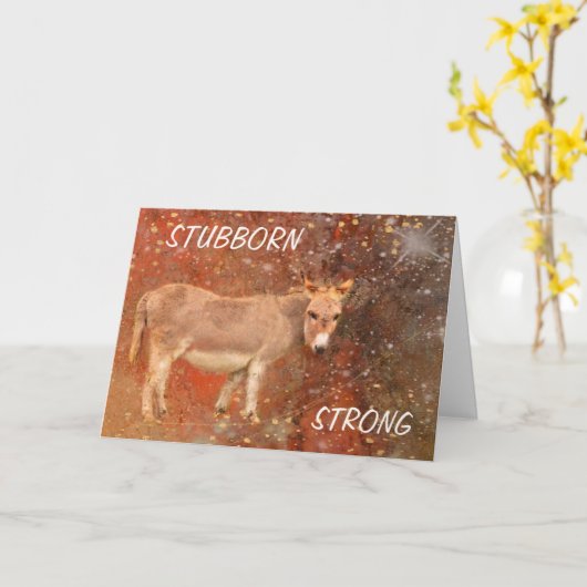 ロバ勇気付けられるがんサポートカード カード (黄色い花)