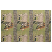 ロバ及び牛織物 ファブリック (ファットクウォーター)