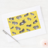 ロバ数々のー 長方形シール (封筒)