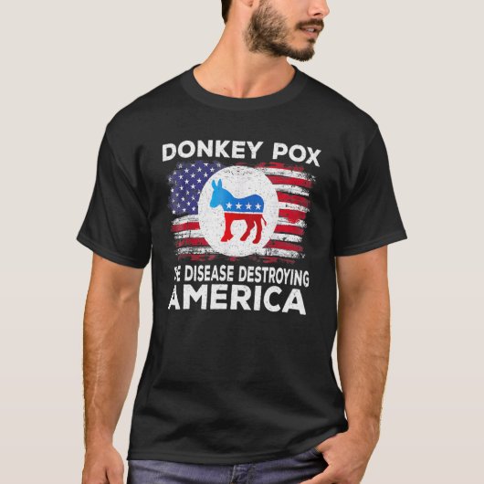ロバ痘がアメリカを破壊する病気 Tシャツ (正面)