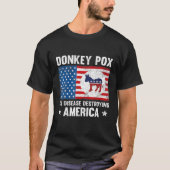 ロバ痘はアメリカを破壊おもしろいする Tシャツ (正面)