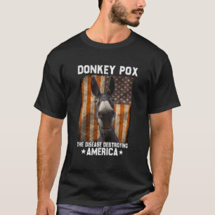 ロバ痘はアメリカを破壊おもしろいする Tシャツ