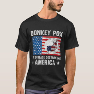 ロバ痘はアメリカを破壊おもしろいする Tシャツ