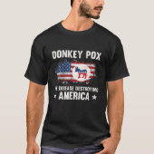 ロバ痘はアメリカを破壊おもしろいする Tシャツ (正面)