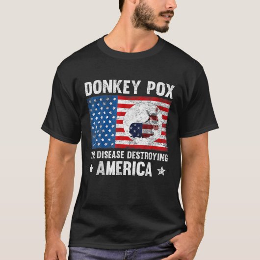 ロバ痘はアメリカを破壊おもしろいする Tシャツ (正面)