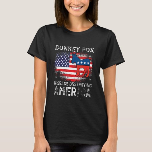ロバ痘アメリカのロバを破壊する病気 Tシャツ (正面)