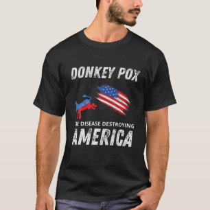 ロバ痘アメリカを破壊する病気バックおもしろい Tシャツ