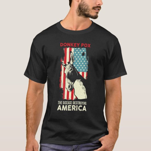 ロバ痘アメリカ合衆国を破壊する病気 Tシャツ (正面)