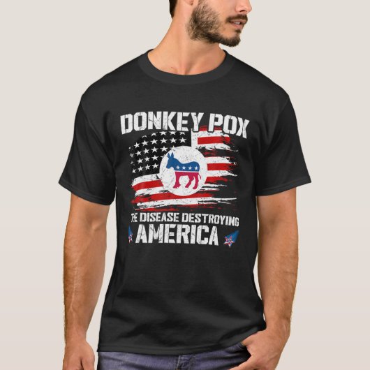 ロバ痘アメリカ合衆国を破壊する病気 Tシャツ (正面)