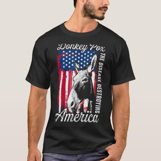 ロバ痘アメリカ合衆国を破壊する病気 Tシャツ (正面)
