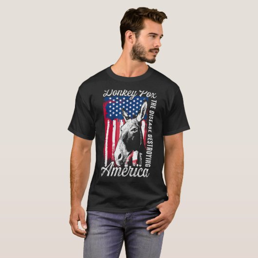 ロバ痘アメリカ合衆国を破壊する病気 Tシャツ (正面フル)