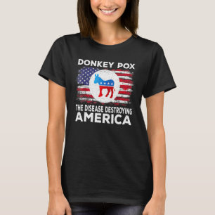 ロバ痘ザ病気を破壊するアメリカドンキーポ Tシャツ