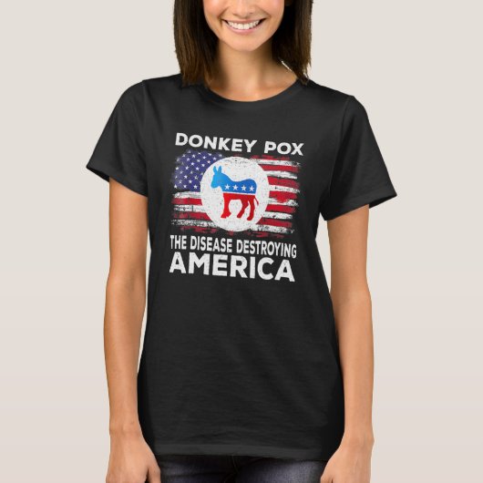 ロバ痘ザ病気を破壊するアメリカドンキーポ Tシャツ (正面)