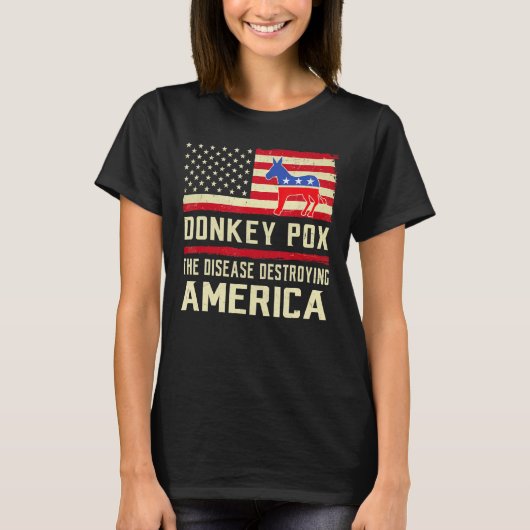 ロバ痘ザ病気を破壊するアメリカドンキーポ Tシャツ (正面)