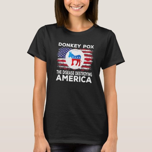 ロバ痘ザ病気を破壊するアメリカドンキーポ Tシャツ (正面)