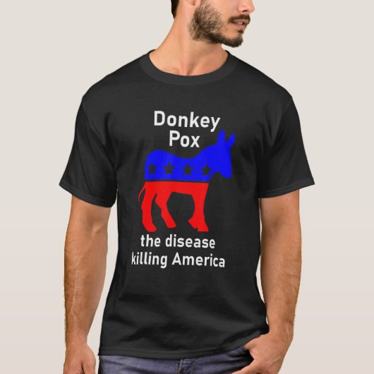ロバ痘ロバ政治風刺 Tシャツ (正面)